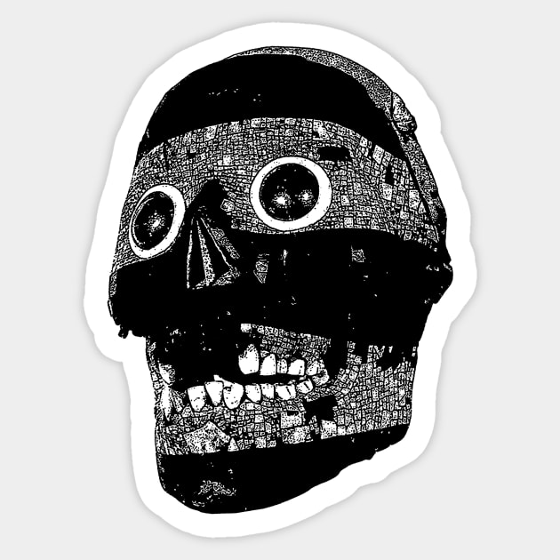 Aztec Skull Sticker by benjaminhbailey